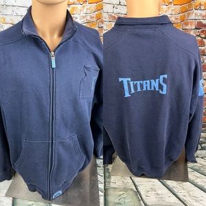 Vtg Tennessee Titans NFL Full Zip Blue Sweatshirt/Jacket XL‎